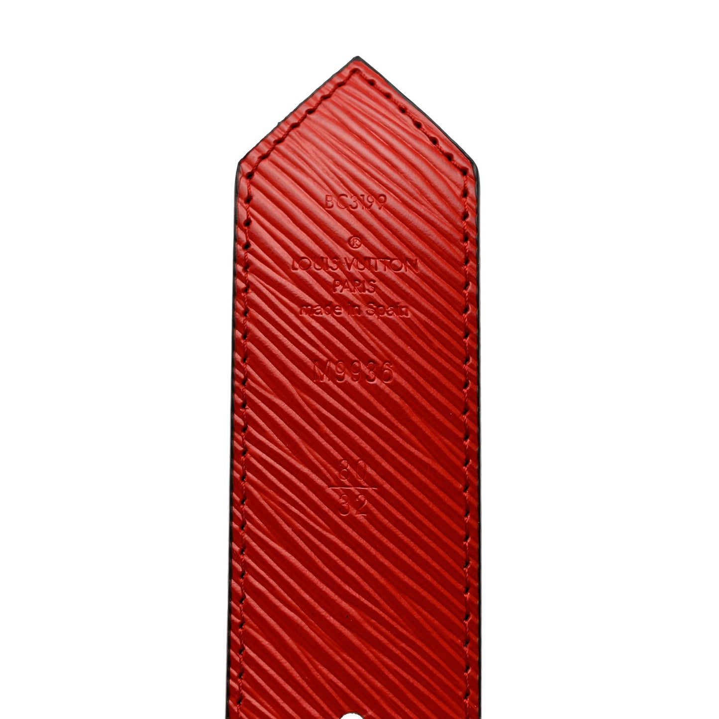 Monogram Epi 35mm LV Circle Reversible Belt 80 32 Coquelicot