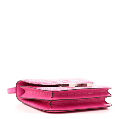 Hermes Matte Alligator Constance 18 Rose Shocking 4 of 10