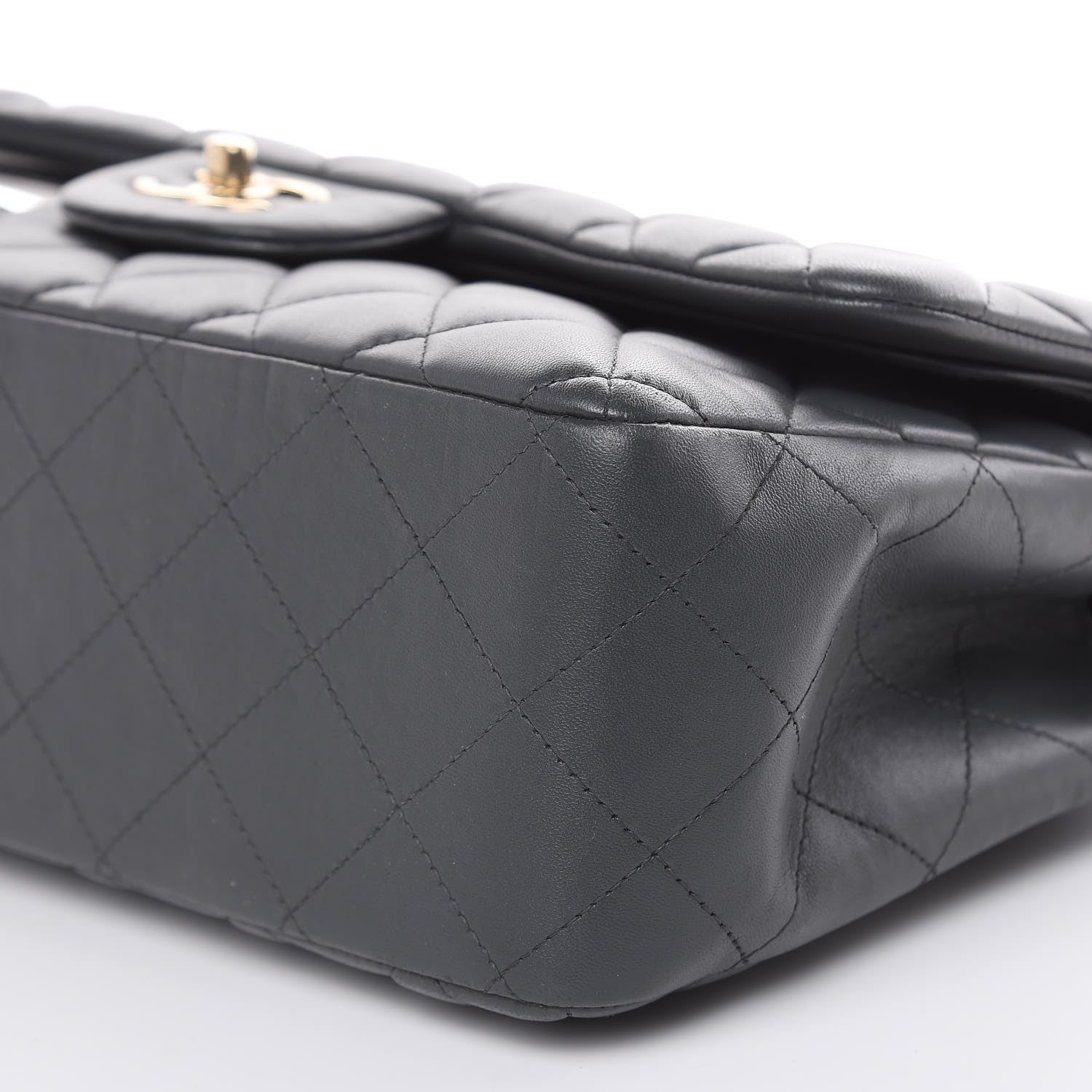 Chanel Lambskin Quilted Jumbo Double Flap Grey 9 of 17