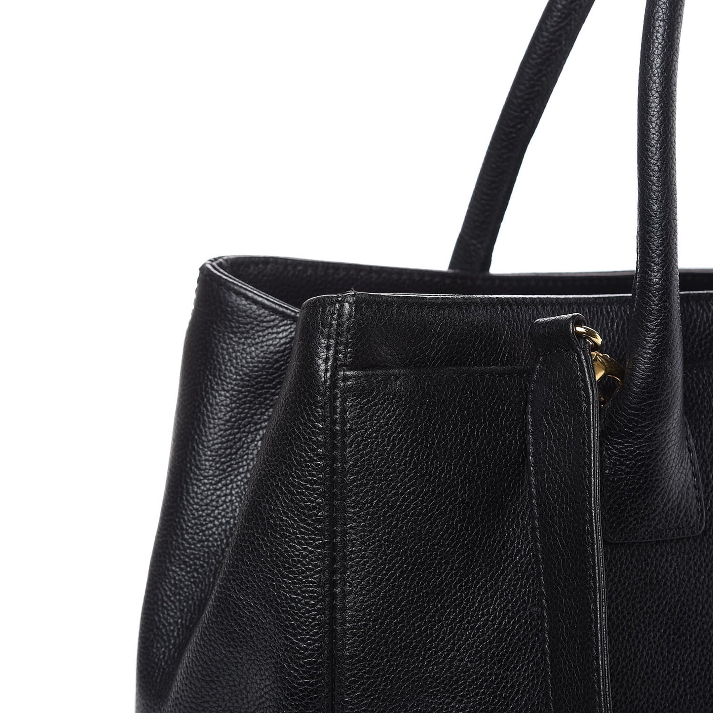 Calfskin Cerf Executive Shopper Tote Black