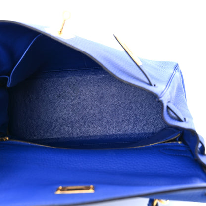 Hermes Taurillon Clemence Kelly Retourne 32 Bleu Electrique 5 of 13