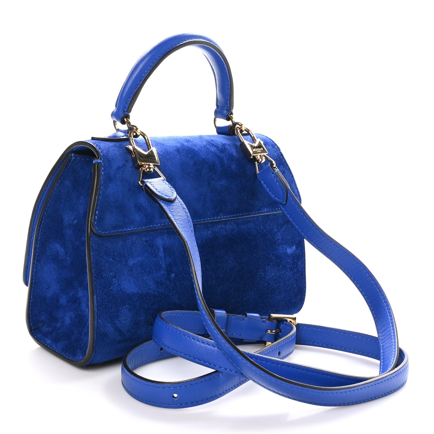 Moynat Suede Rejane BB Blue 3 of 9