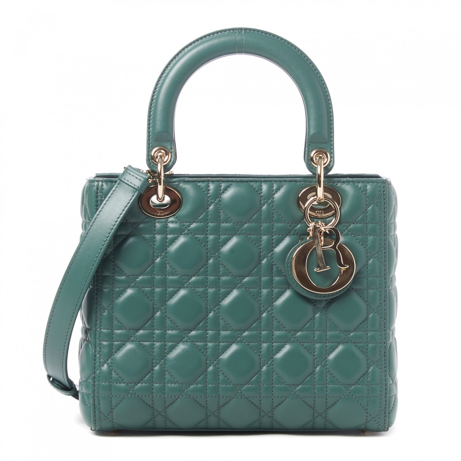 Christian Dior Lambskin Cannage Medium Lady Dior Orage 1 of 10