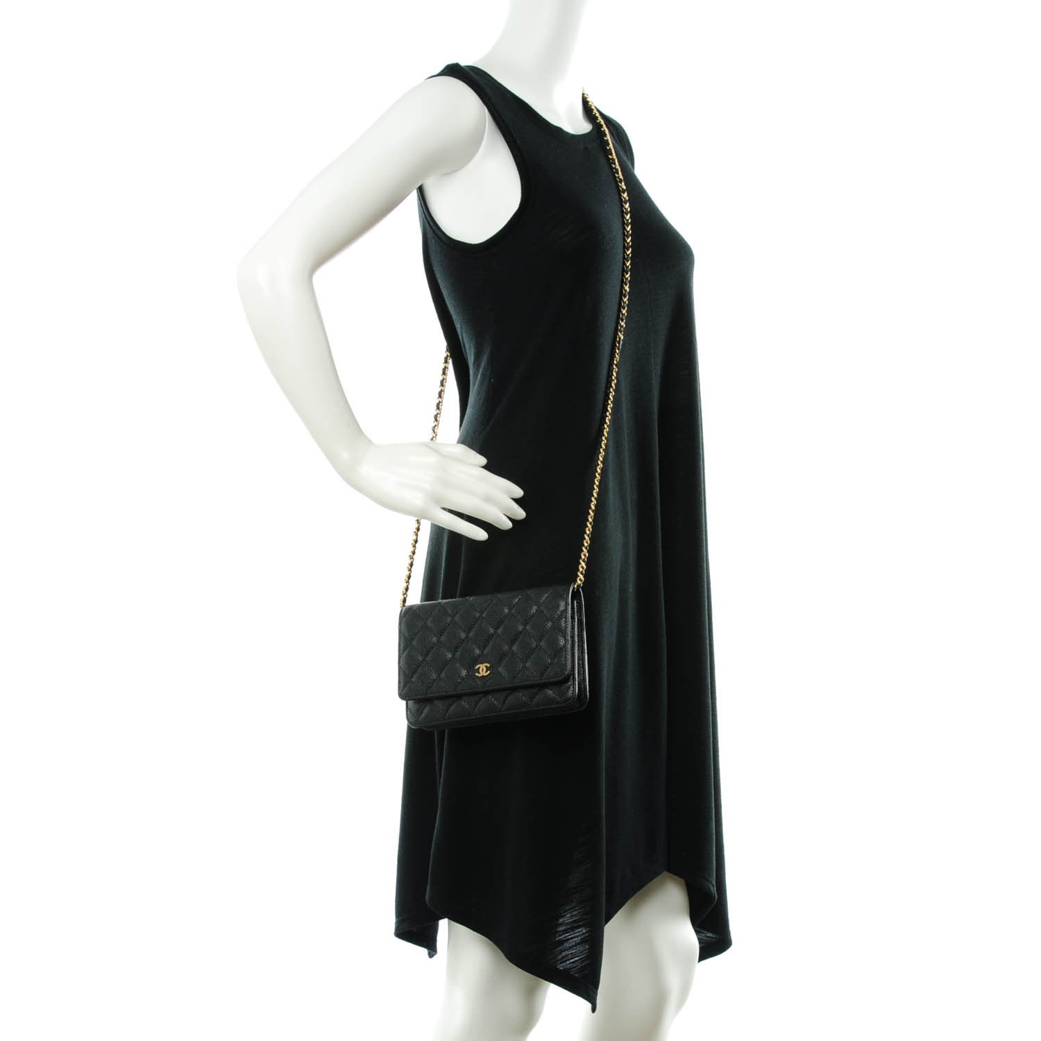 Chanel Caviar Quilted Wallet On Chain WOC Black 2 of 8