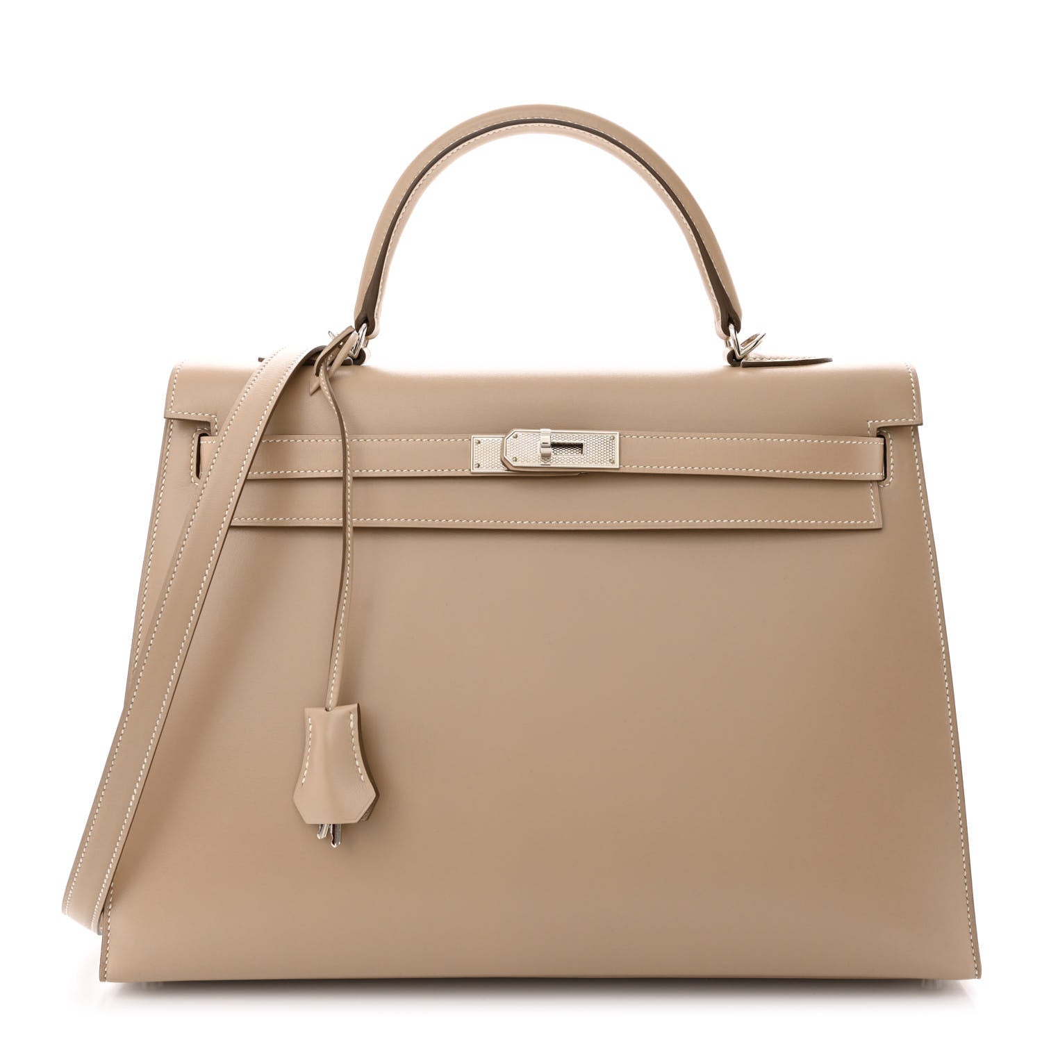 Hermes Box Kelly Sellier Guilloche 35 Argile 1 of 10