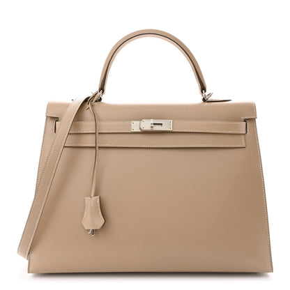 Hermes Box Kelly Sellier Guilloche 35 Argile 1 of 10