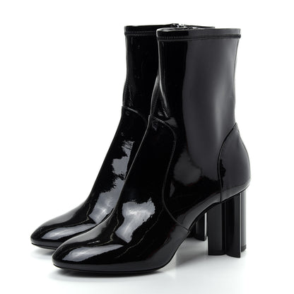 Louis Vuitton Patent Silhouette Ankle Boots 37.5 Black 3 of 10