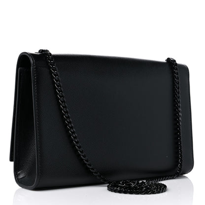 Saint Laurent Grain De Poudre Medium Classic Monogram Kate Satchel Black 3 of 9