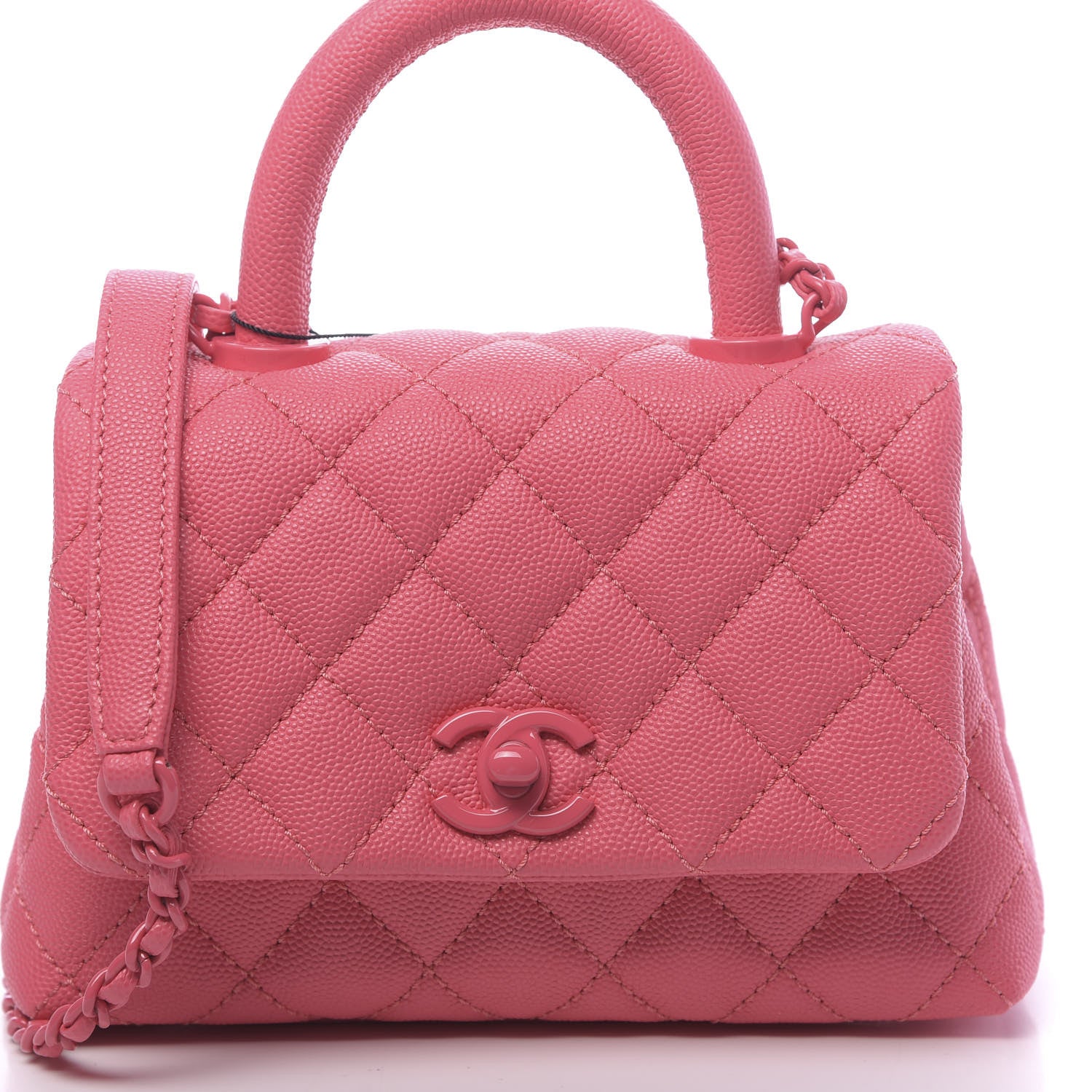 Chanel Caviar Quilted Incognito Extra Mini Coco Handle Flap Pink 8 of 10