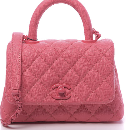 Chanel Caviar Quilted Incognito Extra Mini Coco Handle Flap Pink 8 of 10