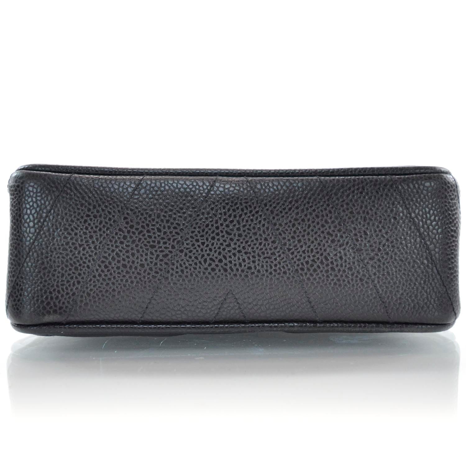 Chanel Caviar Chevron Mini Flap Black 6 of 10