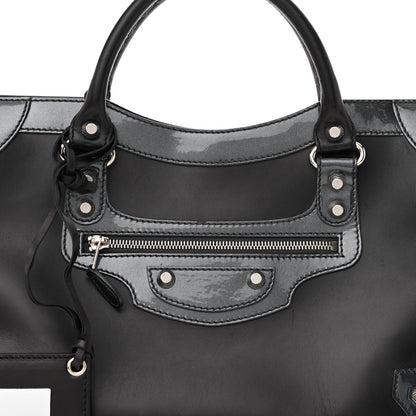 Balenciaga Smooth Calfskin Metallic Patent Giant 12 Silver Hardware City Black Gris 7 of 11