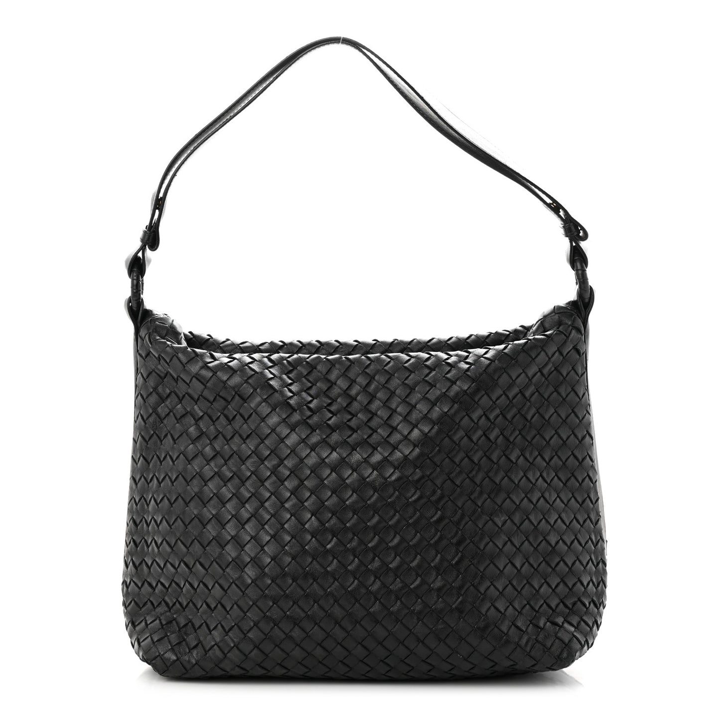 Nappa Intrecciato Shoulder Bag Black
