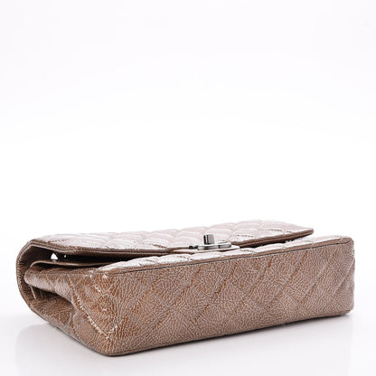 Chanel Crinkled Patent Quilted Medium Double Flap Beige 5 of 9