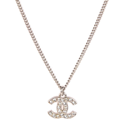 Chanel Crystal Timeless CC Necklace Silver 1 of 4