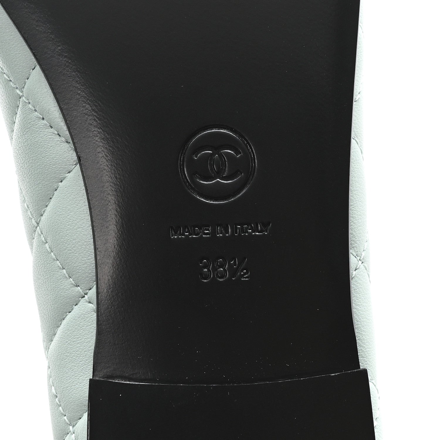 Chanel Lambskin Quilted CC Cap Toe Ballerina Flats 38.5 Light Blue 7 of 10