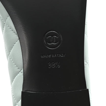 Chanel Lambskin Quilted CC Cap Toe Ballerina Flats 38.5 Light Blue 7 of 10