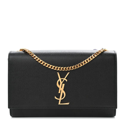 Saint Laurent Grain De Poudre Medium Classic Monogram Kate Satchel Black 1 of 10