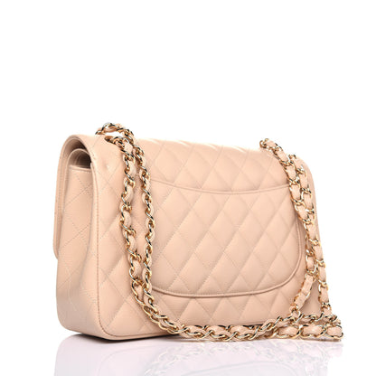 Chanel Caviar Quilted Jumbo Double Flap Light Beige 4 of 11