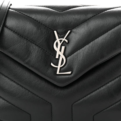 Saint Laurent Calfskin Y Quilted Monogram Toy Loulou Crossbody Bag Black 8 of 11