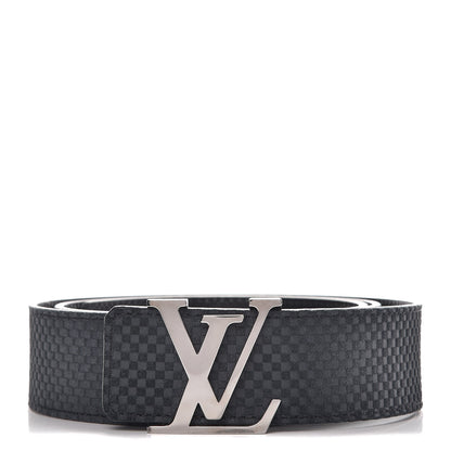 Louis Vuitton Suede Calfskin Mini Damier 40mm LV Initiales Belt 100 40 Carbone 1 of 8