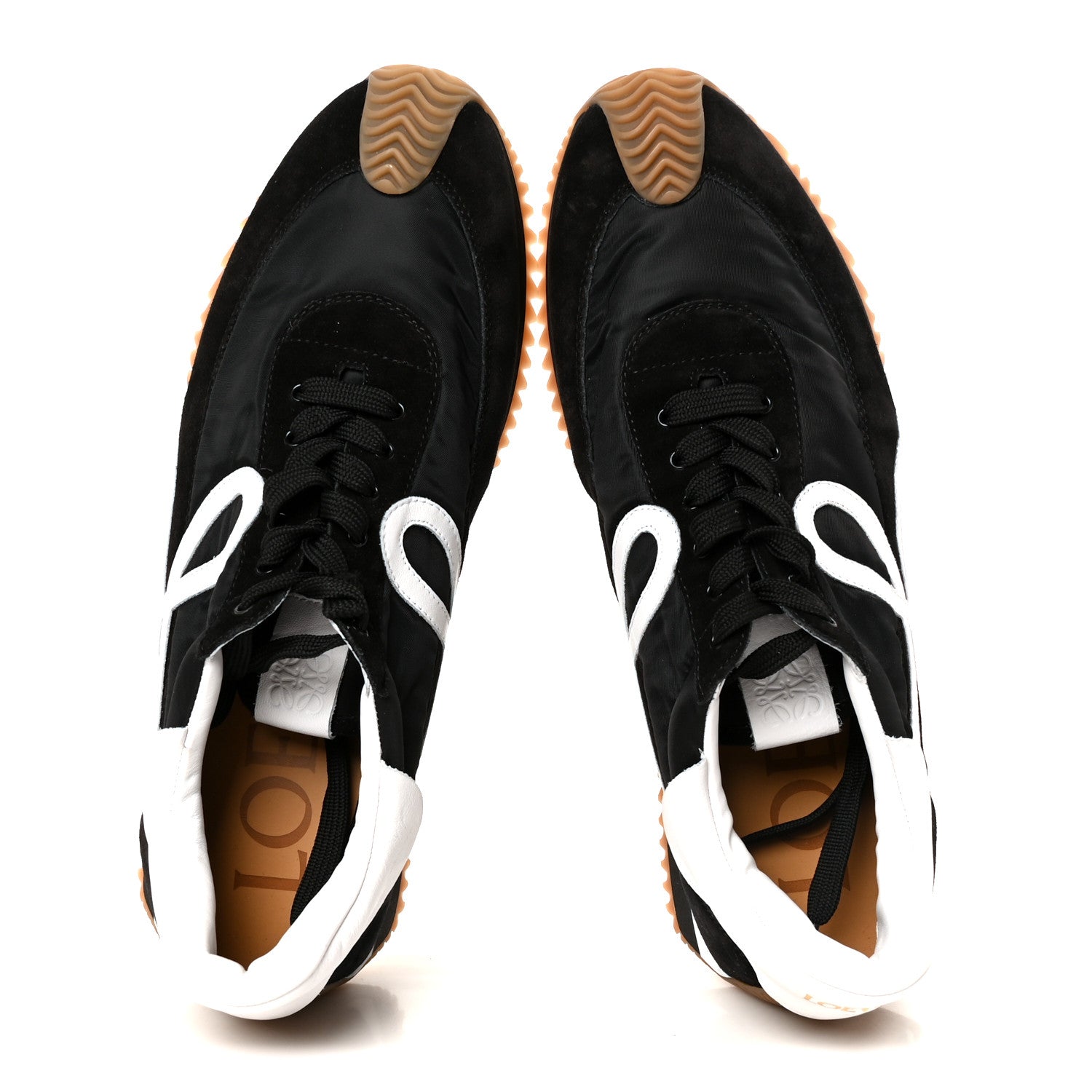 Loewe Nylon Suede Mens Flow Runners Sneakers 45 Black 2 of 9