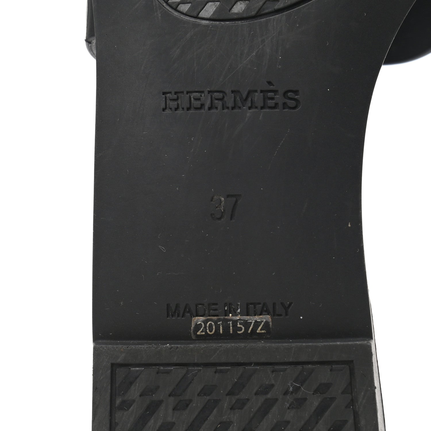 Hermes Rubber Aloha Sandals 37 Black 6 of 8