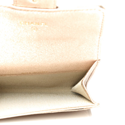 Chanel Metallic Lambskin Quilted Flap Card Holder Wallet Gold 5 of 12