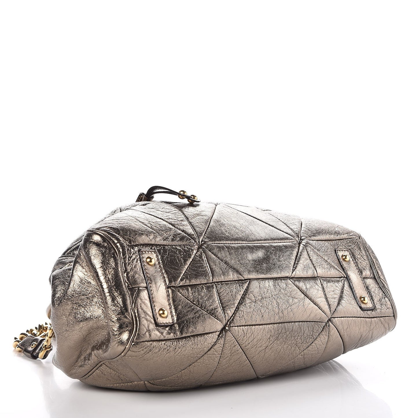 Metallic Calfskin Patchwork Stam Bronze