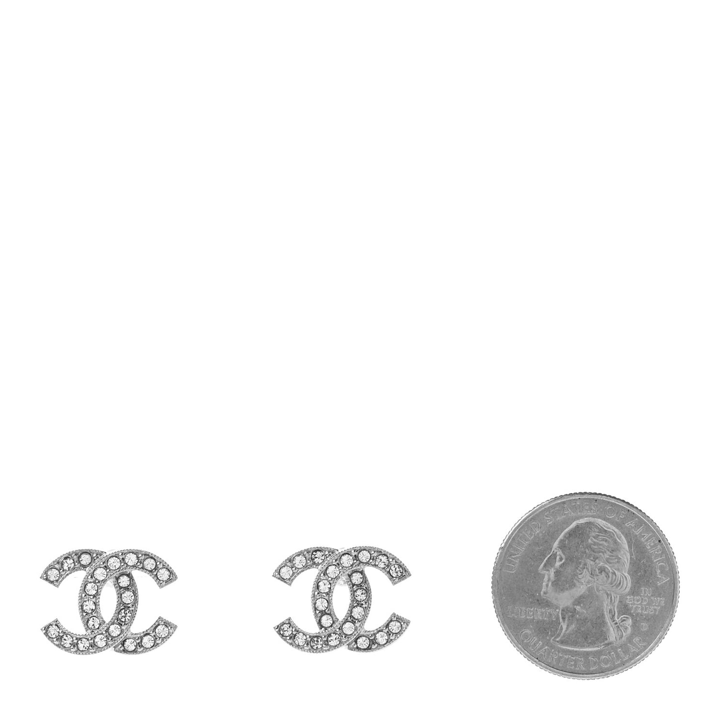 Crystal CC Earrings Silver