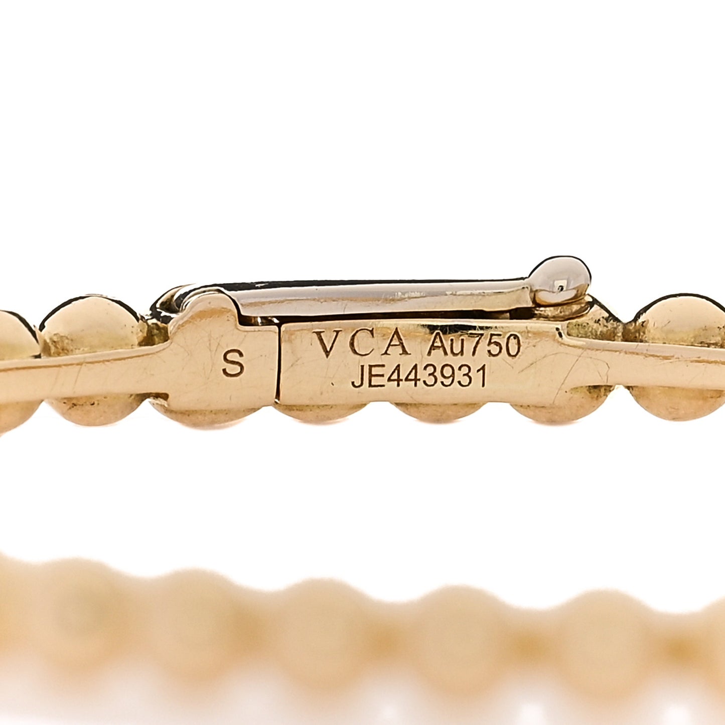 18K Yellow Gold Perlee Pearls of Gold Bracelet S