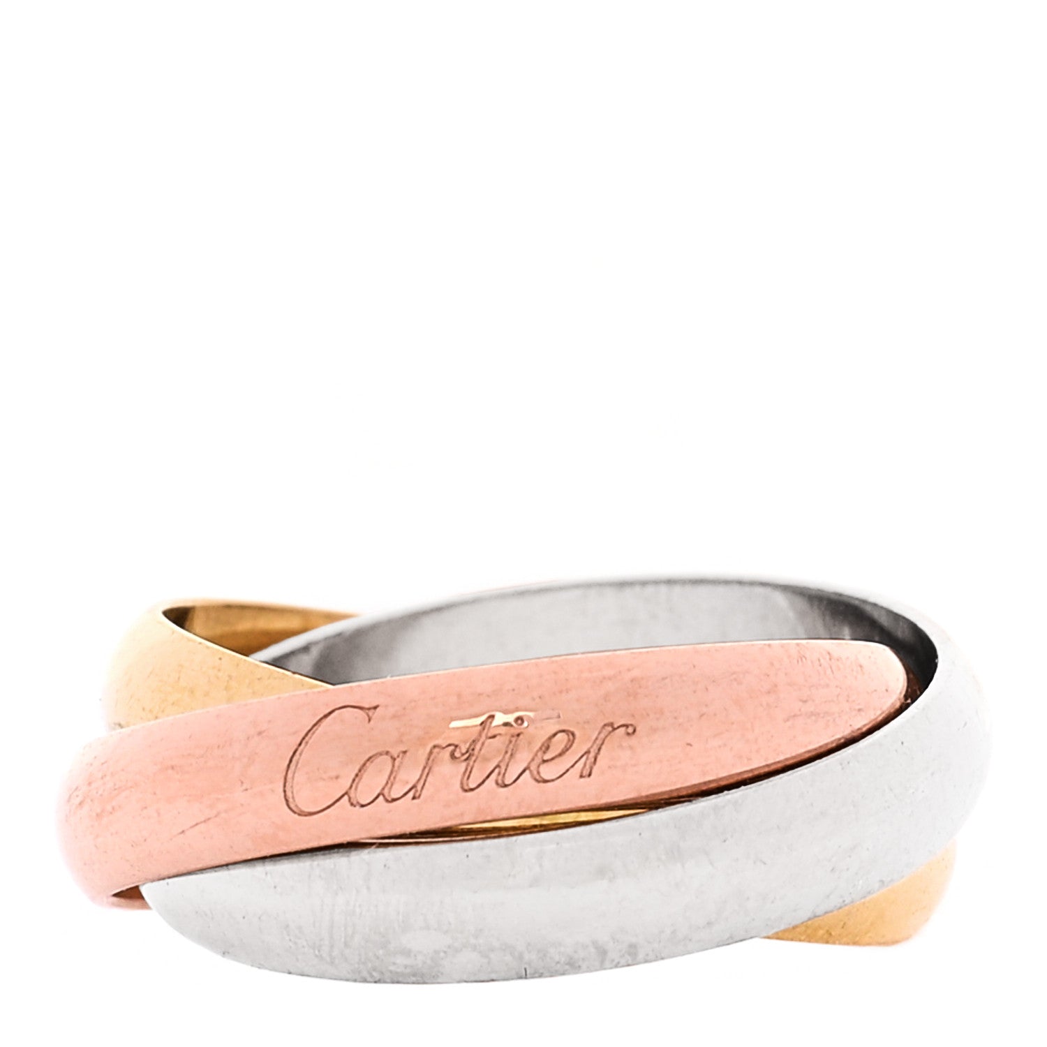 Cartier 18K Pink Yellow White Gold Classic Trinity Ring 52 6 1 of 4