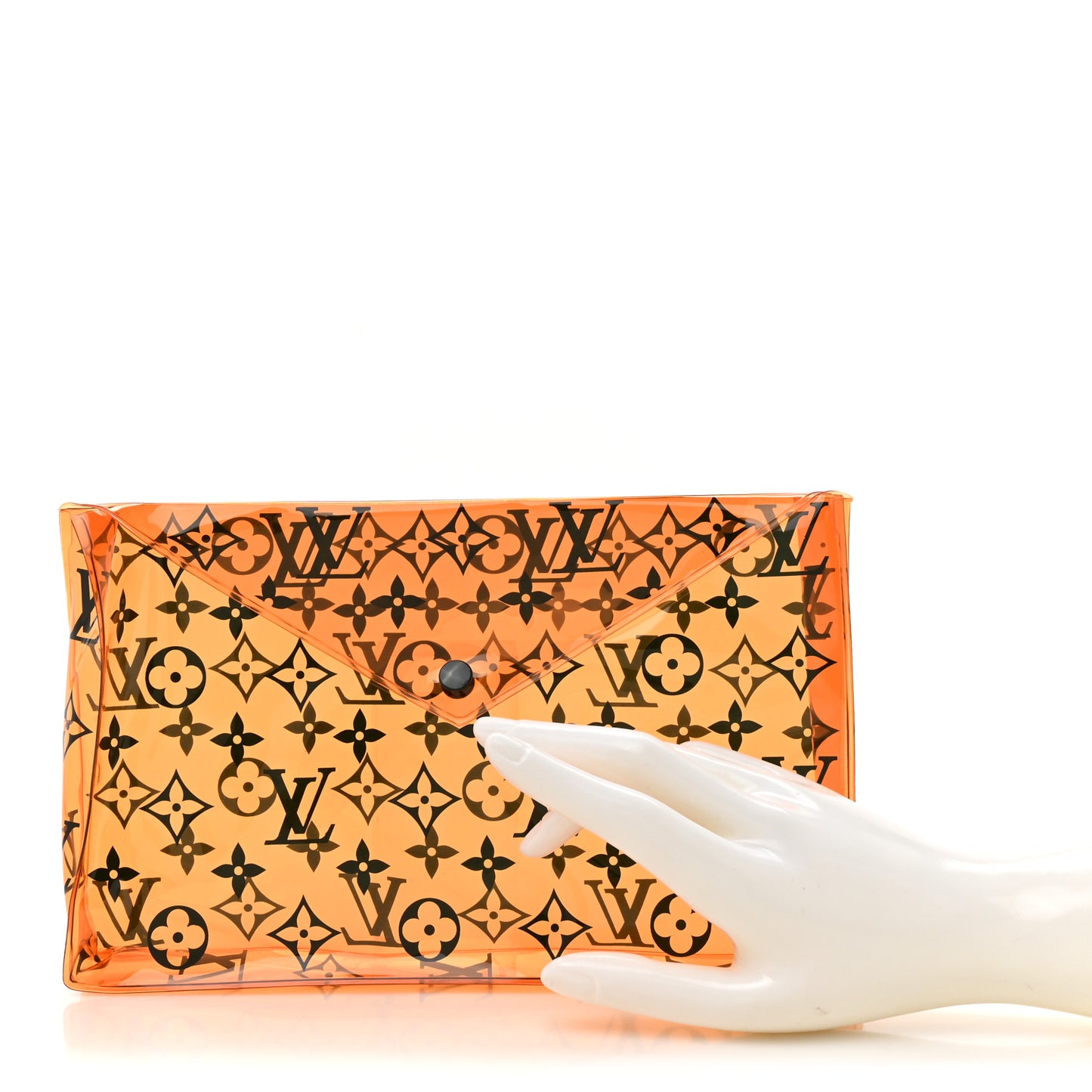 PVC Monogram Printed Envelope Pouch Orange