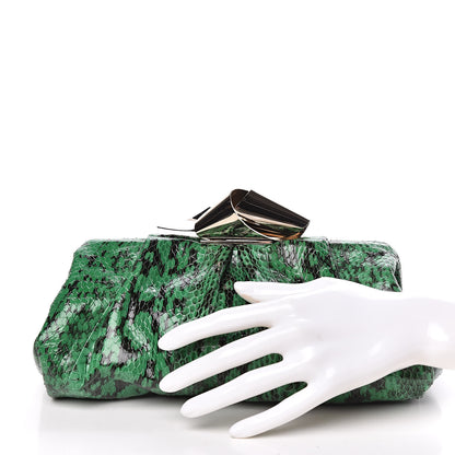 Jimmy Choo Gloss Elaphe Snakeskin Cara Clutch Kew 2 of 12