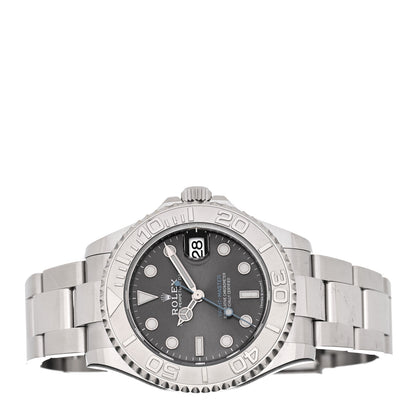 Rolex Stainless Steel Platinum 37mm Oyster Perpetual Date Yacht-Master Watch Slate 268622 2 of 4