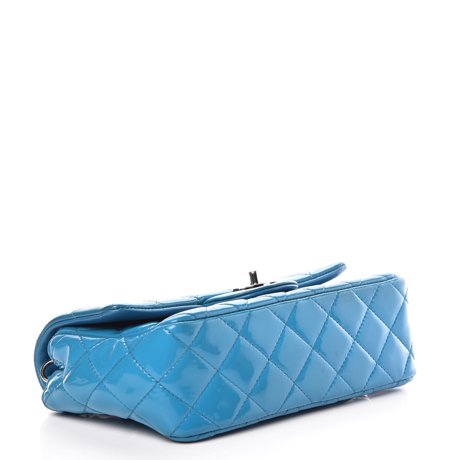 Chanel Patent Quilted Mini Rectangular Flap Turquoise 4 of 10