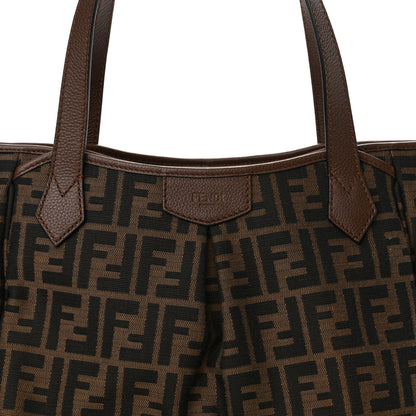Fendi Zucca Vitello Artic Medium Shopping Tote Tobacco Castagna 8 of 10