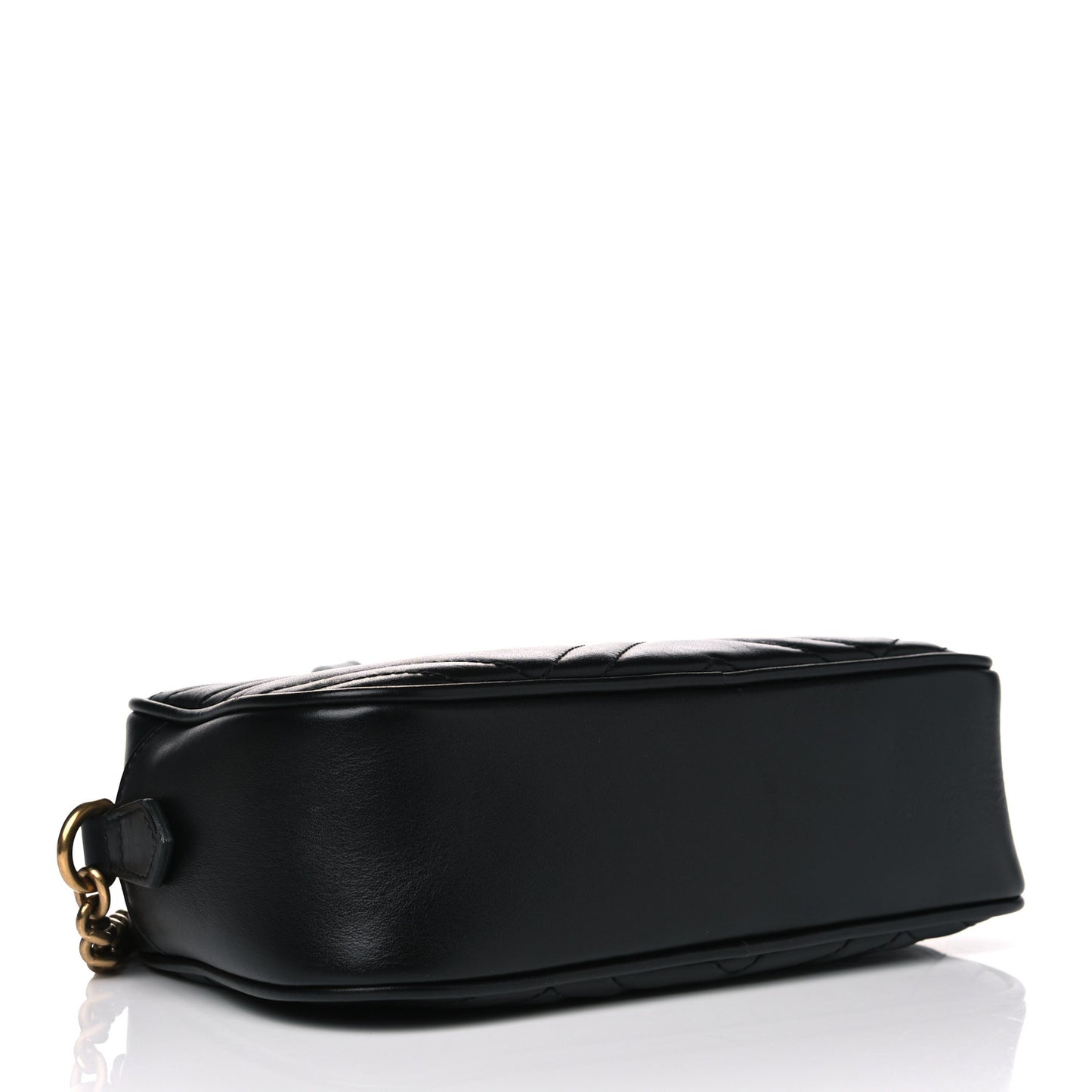 Calfskin Matelasse Small GG Marmont Chain Shoulder Bag Black