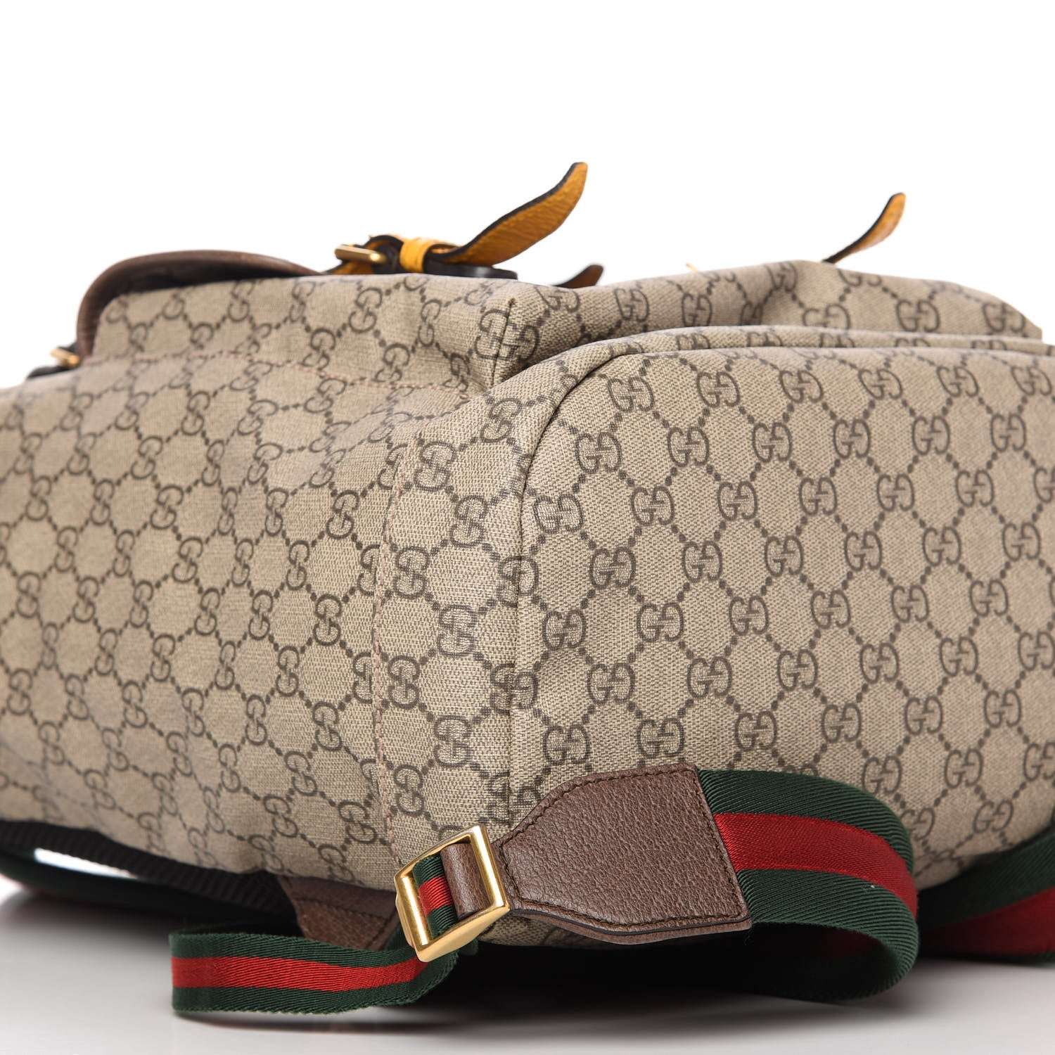 Gucci Soft GG Supreme Monogram Neo Vintage Double Buckle Backpack Beige New Acero Crop 6 of 10