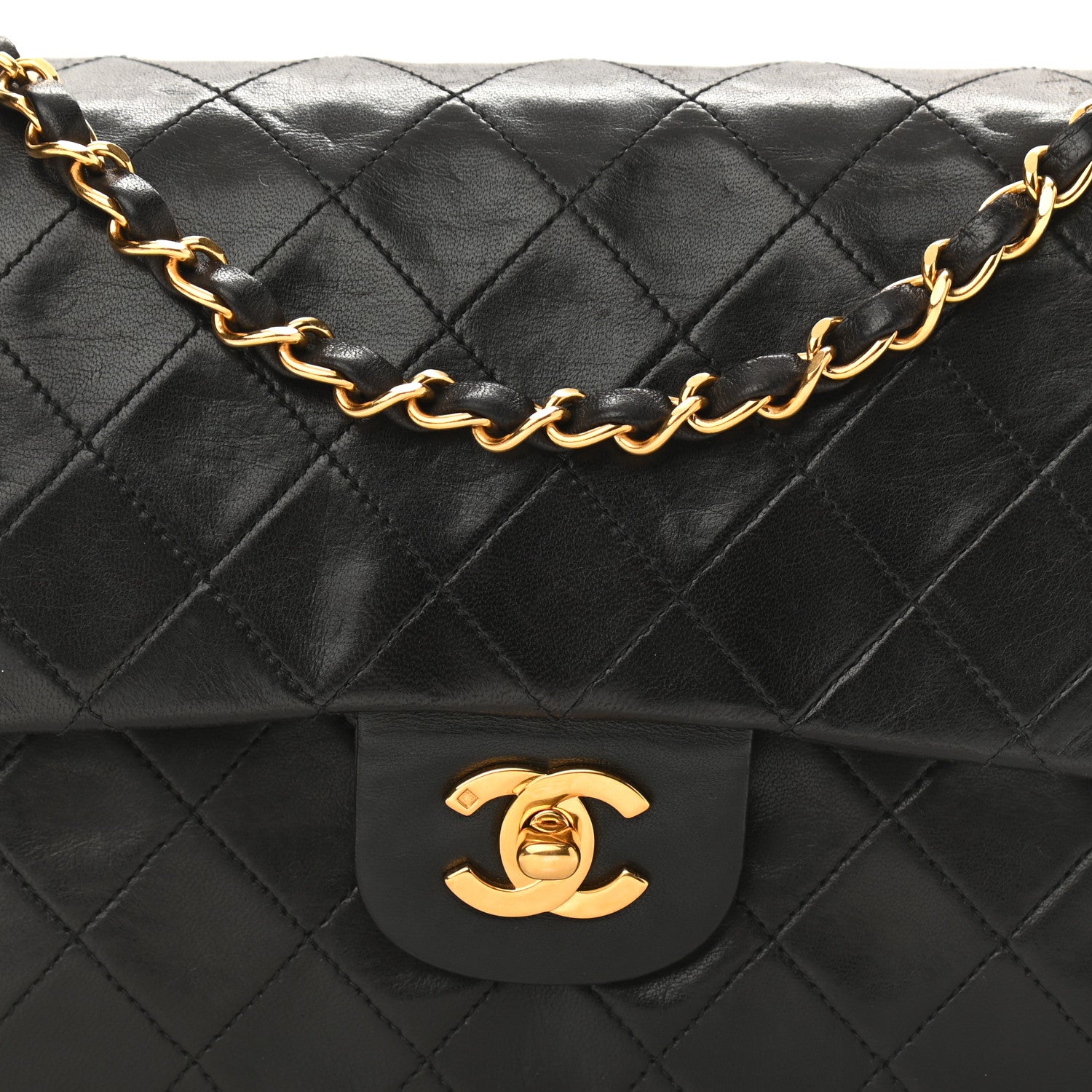 Chanel Lambskin Quilted Medium Double Flap Black 9 of 11