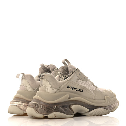Balenciaga Fabric Mesh Clear Sole Womens Triple S Sneakers 38 Beige 4 of 11
