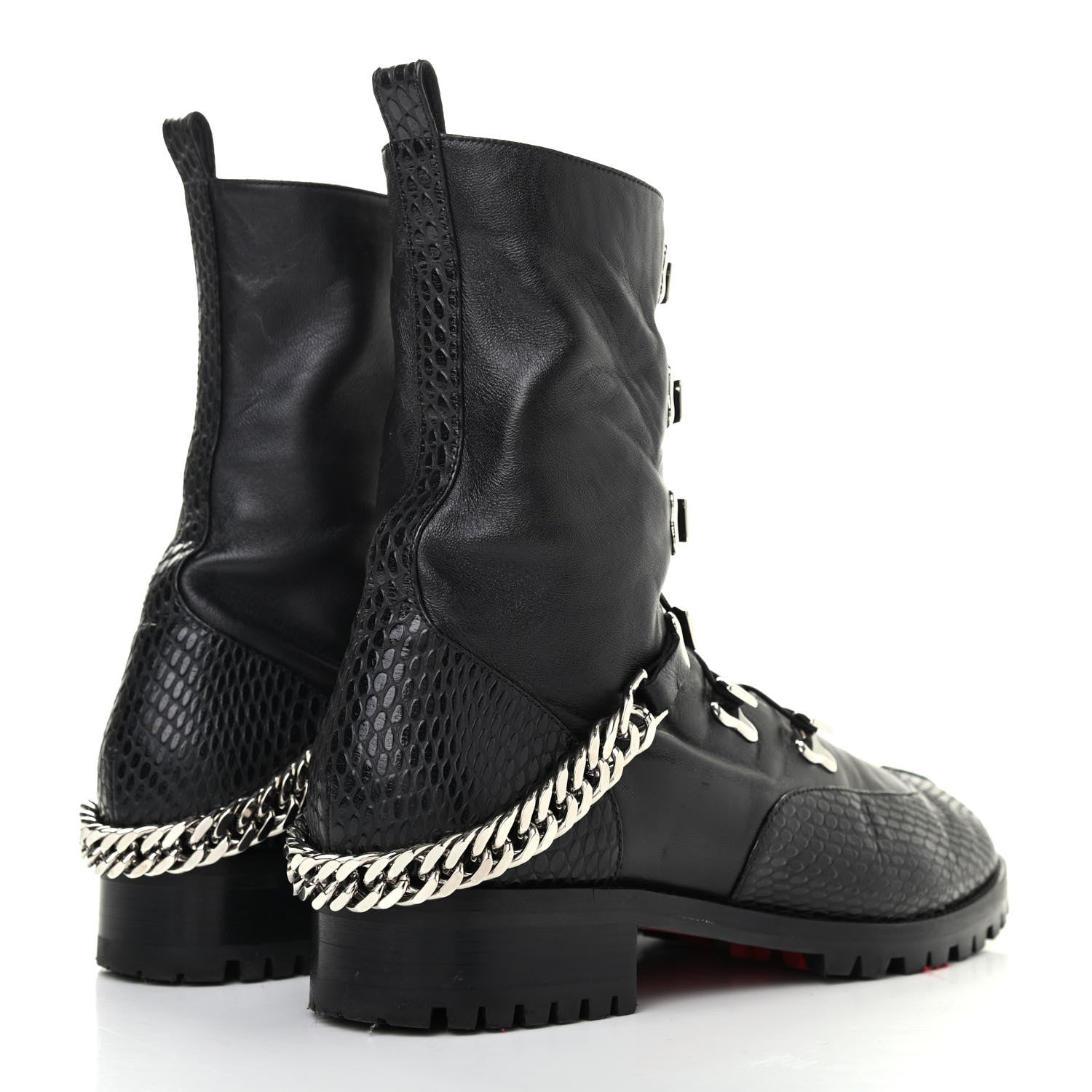 Christian Louboutin Calfskin Horse Guarda Flat Boot 40 Black 4 of 8