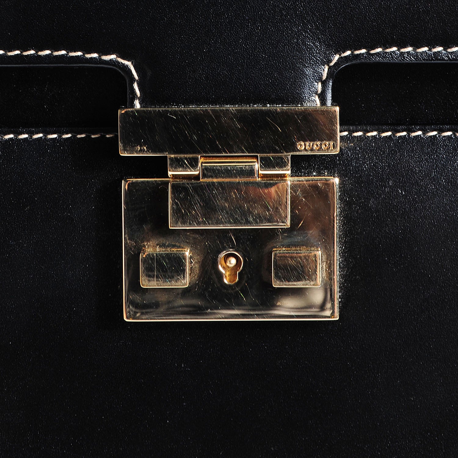 Gucci Leather Lady Lock Flap Tote Black 10 of 14