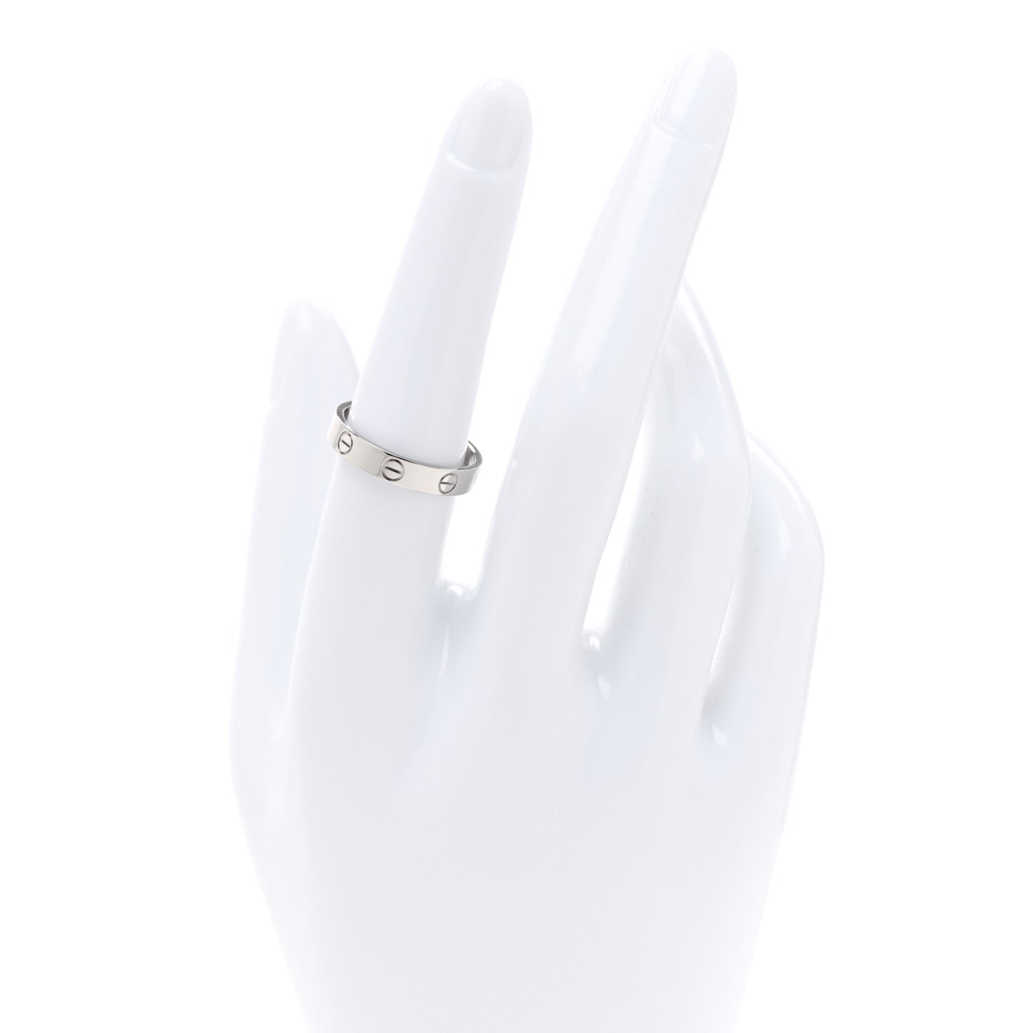 Cartier 18K White Gold 3.5mm LOVE Wedding Band Ring 54 7 2 of 4