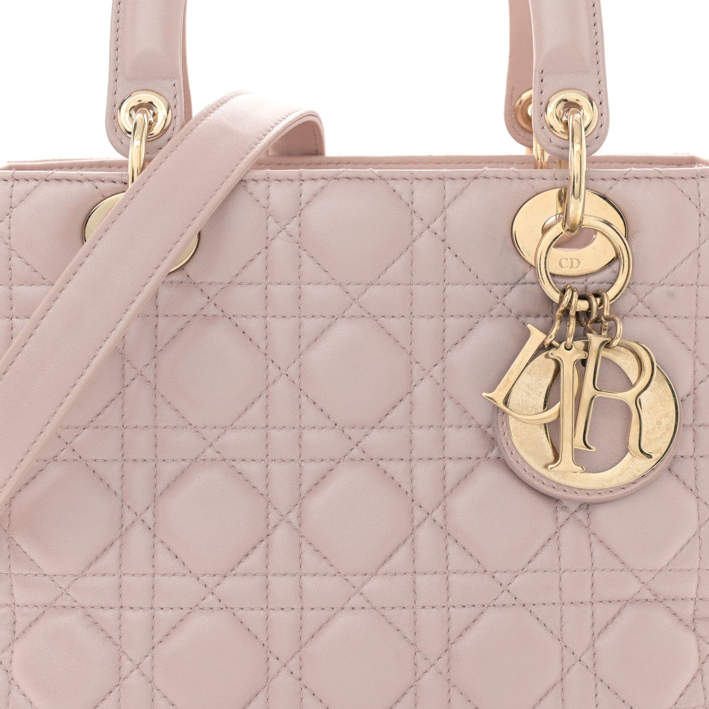 Pearly Lambskin Cannage Medium Lady Dior Lotus