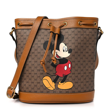 Gucci X DISNEY Mini Vintage GG Supreme Monogram Bucket Bag Beige Vintage Sun Oil 1 of 9