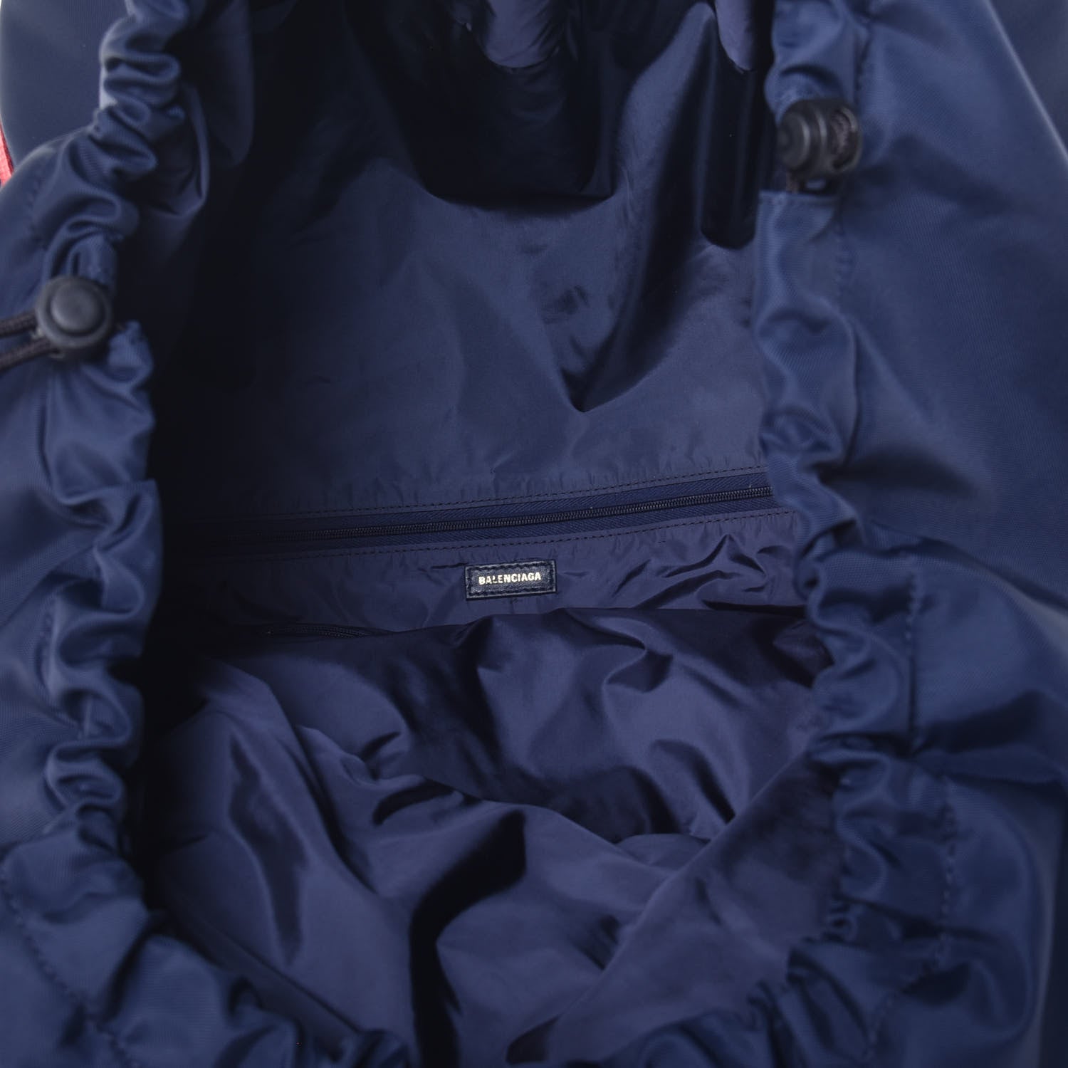 Balenciaga Textured Sport Nylon Logo Embroidered S Wheel Gym Bag Bleu Navy Rouge 5 of 8
