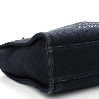 Chanel Mixed Fibers Mini Deauville Tote Navy Blue Black 9 of 11