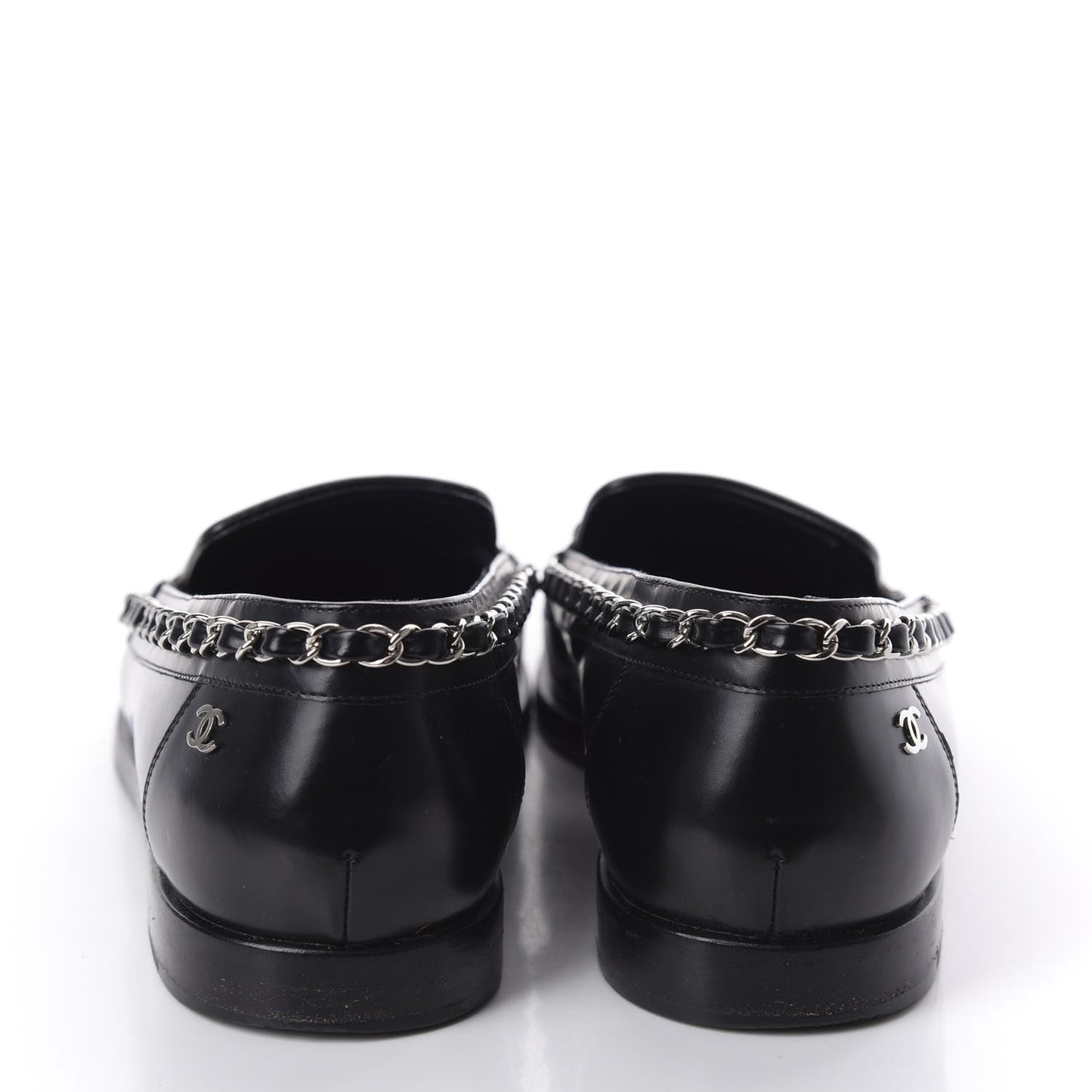 Calfskin Chain Mocassin Loafers 39 Black