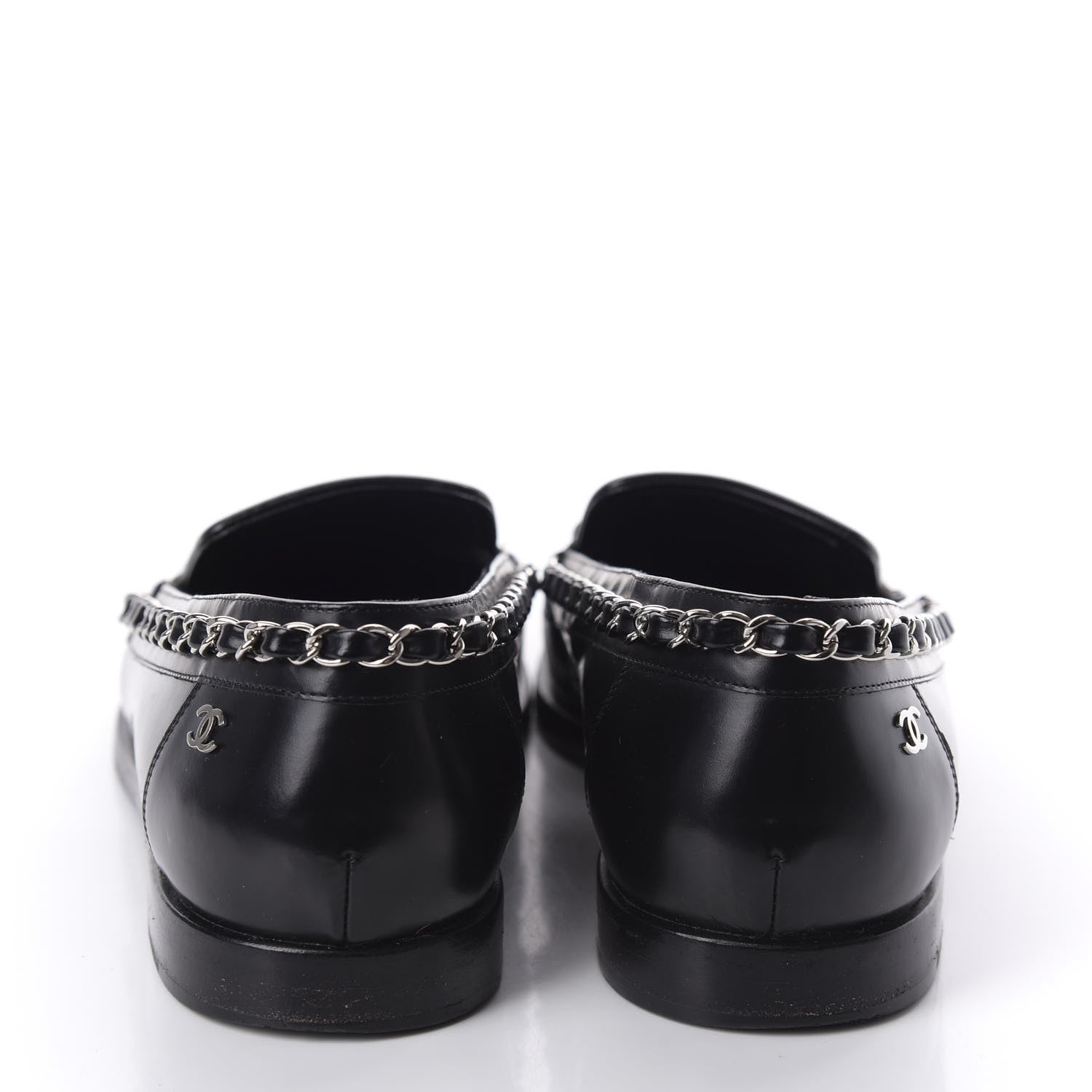 Chanel Calfskin Chain Mocassin Loafers 39 Black 6 of 11